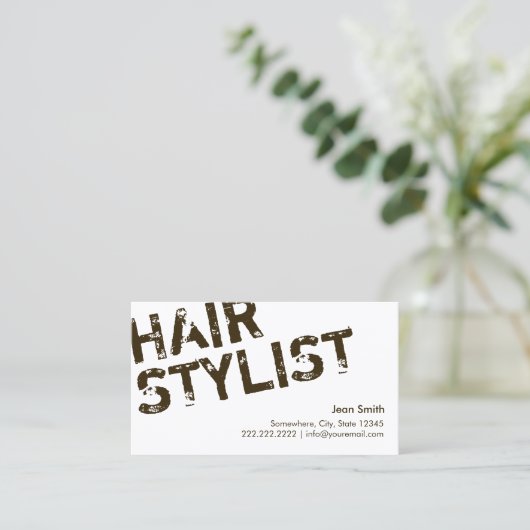 Hair Stylist Modern Bold Typography minimalist Visitekaartje (Staand voorkant)