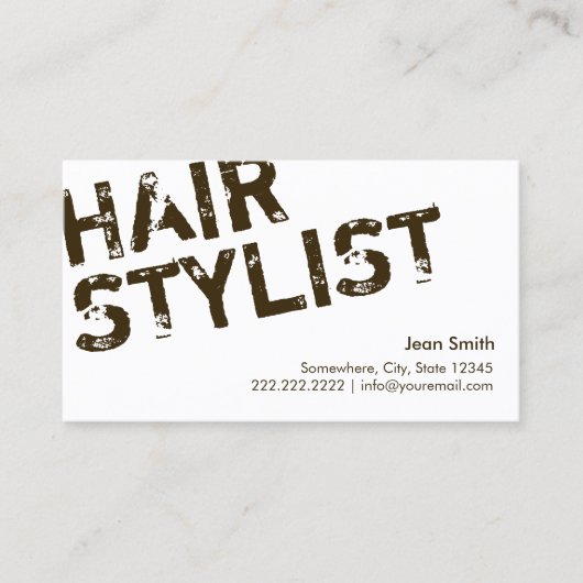 Hair Stylist Modern Bold Typography minimalist Visitekaartje (Voorkant)