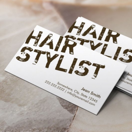 Hair Stylist Modern Bold Typography minimalist Visitekaartje