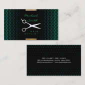 Hair Stylist Modern Caribbean Green Polka Dot Visitekaartje (Voorkant / Achterkant)