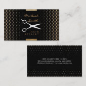 Hair Stylist Modern Deep Champagne Polka Dot. Visitekaartje (Voorkant / Achterkant)