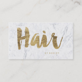 Hair stylist modern faux gold typografie marmer visitekaartje