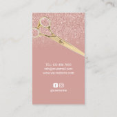 Hair Stylist Modern Glitter Roos Gold Splash Salon Visitekaartje (Achterkant)