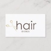 Hair Stylist Modern Gold Scissor Hair Salon Visitekaartje (Voorkant)