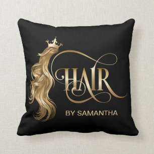Hair stylist modern goudtypografie haarverlenging kussen