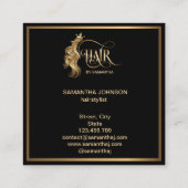 Hair stylist modern goudtypografie haarverlenging vierkante visitekaartje (Achterkant)