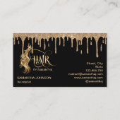 Hair stylist modern goudtypografie haarverlenging visitekaartje (Achterkant)