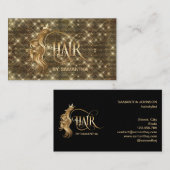 Hair stylist modern goudtypografie haarverlenging visitekaartje (Voorkant / Achterkant)