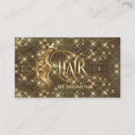 Hair stylist modern goudtypografie haarverlenging visitekaartje