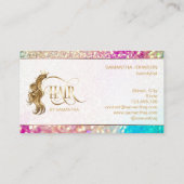 Hair stylist modern goudtypografie haarverlenging visitekaartje (Achterkant)