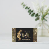 Hair stylist modern goudtypografie haarverlenging visitekaartje (Staand voorkant)