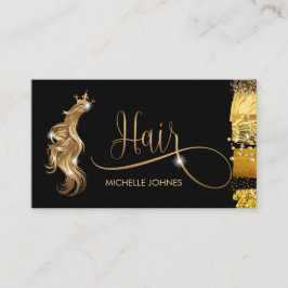Hair stylist modern goudtypografie haarverlenging visitekaartje
