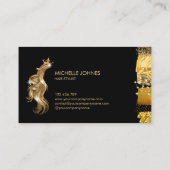 Hair stylist modern goudtypografie haarverlenging visitekaartje (Achterkant)