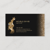 Hair stylist modern goudtypografie haarverlenging visitekaartje (Achterkant)