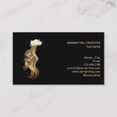 Hair stylist modern goudtypografie haarverlenging visitekaartje (Achterkant)