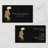 Hair stylist modern goudtypografie haarverlenging visitekaartje (Voorkant / Achterkant)