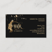 Hair stylist modern goudtypografie haarverlenging visitekaartje (Achterkant)