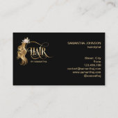 Hair stylist modern goudtypografie haarverlenging visitekaartje (Achterkant)