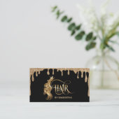 Hair stylist modern goudtypografie haarverlenging visitekaartje (Staand voorkant)