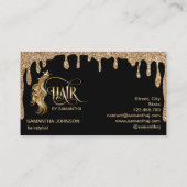 Hair stylist modern goudtypografie haarverlenging visitekaartje (Achterkant)