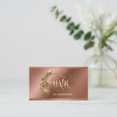 Hair stylist modern goudtypografie haarverlenging visitekaartje (Staand voorkant)