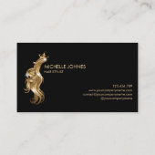 Hair stylist modern goudtypografie haarverlenging visitekaartje (Achterkant)