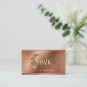 Hair stylist modern goudtypografie haarverlenging visitekaartje (Staand voorkant)