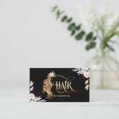 Hair stylist modern goudtypografie haarverlenging visitekaartje (Staand voorkant)