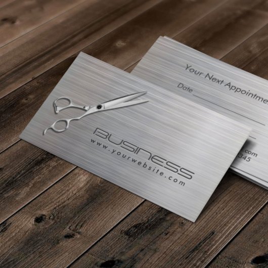 Hair Stylist Modern Metal Salon Appointment Afsprakenkaartje