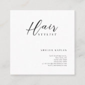 Hair Stylist Modern Minimalist Elegant Plain Vierkante Visitekaartje (Voorkant)