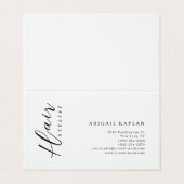 Hair Stylist Modern Minimalist Elegant Plain Visitekaartje (Buitenkant ongevouwen)