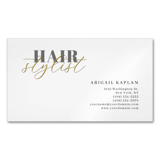 Hair Stylist Modern Minimalist Plain Professional Magnetisch Visitekaartje (Voorkant)