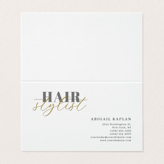 Hair Stylist Modern Minimalist Plain Professional Visitekaartje (Buitenkant ongevouwen)