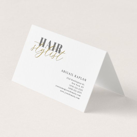Hair Stylist Modern Minimalist Plain Professional Visitekaartje (Voorkant)