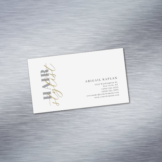 Hair Stylist Modern Minimalist Plain Profile Magnetisch Visitekaartje (Voorbeeld)