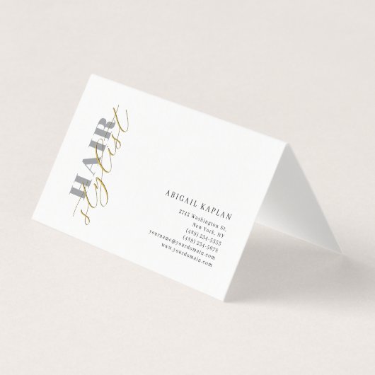 Hair Stylist Modern Minimalist Plain Profile Visitekaartje (Voorkant)