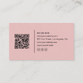 Hair Stylist Modern Neutral and Pink QR Code Visitekaartje (Achterkant)