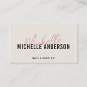 Hair Stylist Modern Neutral and Pink QR Code Visitekaartje (Voorkant)