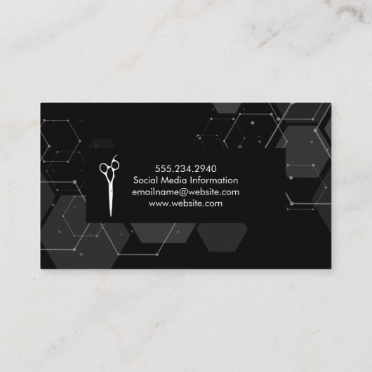 Hair Stylist | Modern ontwerp | Geometrisch Visitekaartje (Achterkant)