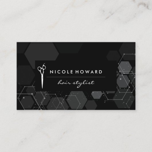 Hair Stylist | Modern ontwerp | Geometrisch Visitekaartje (Voorkant)