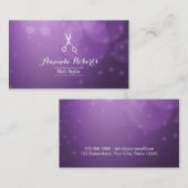 Hair Stylist Modern Paarse Professional Visitekaartje (Voorkant / Achterkant)