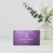 Hair Stylist Modern Paarse Professional Visitekaartje (Staand voorkant)