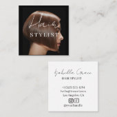 Hair stylist modern photo  vierkante visitekaartje (Voorkant / Achterkant)