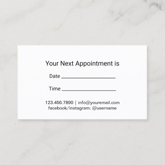 Hair Stylist Modern Red Script Appointment Afsprakenkaartje (Achterkant)