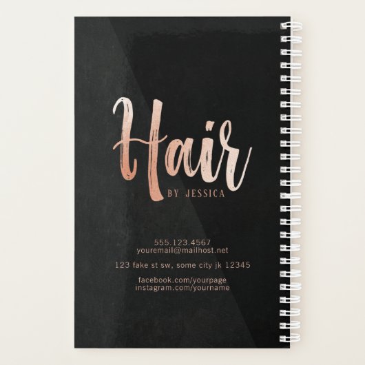 Hair stylist modern roos Gold-afspraak Planner (Achterkant)