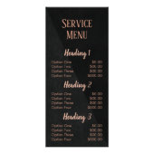 Hair stylist modern roos Gold salon service menu (Voorkant)