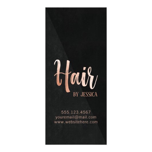 Hair stylist modern roos Gold salon service menu (Achterkant)