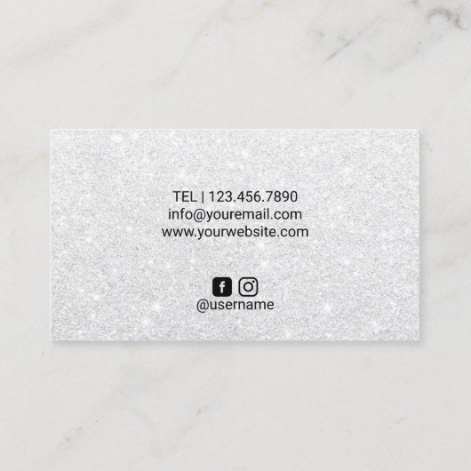 Hair Stylist Modern Roos Gold Silver Glitter Salon Visitekaartje (Achterkant)