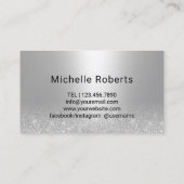 Hair Stylist Modern Roos Gold Typografie Silver Visitekaartje (Achterkant)