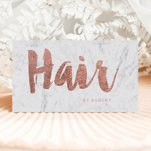 Hair stylist modern roos goudtipografie marmer visitekaartje